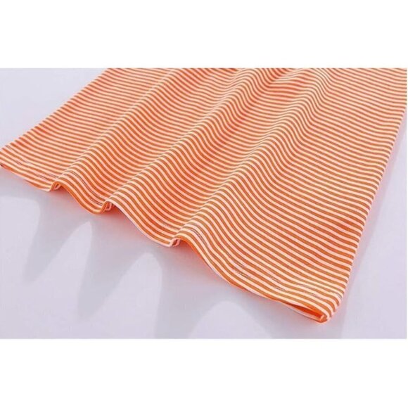 NWT Mud Kingdom Orange & White Stripe Polo Dress - Picture 12 of 12